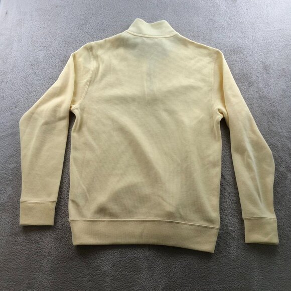 Lands End Mens SweaterSmall 1/4 Zip Pullover Stand Collar Cozy Knit Yellow - Picture 12 of 12
